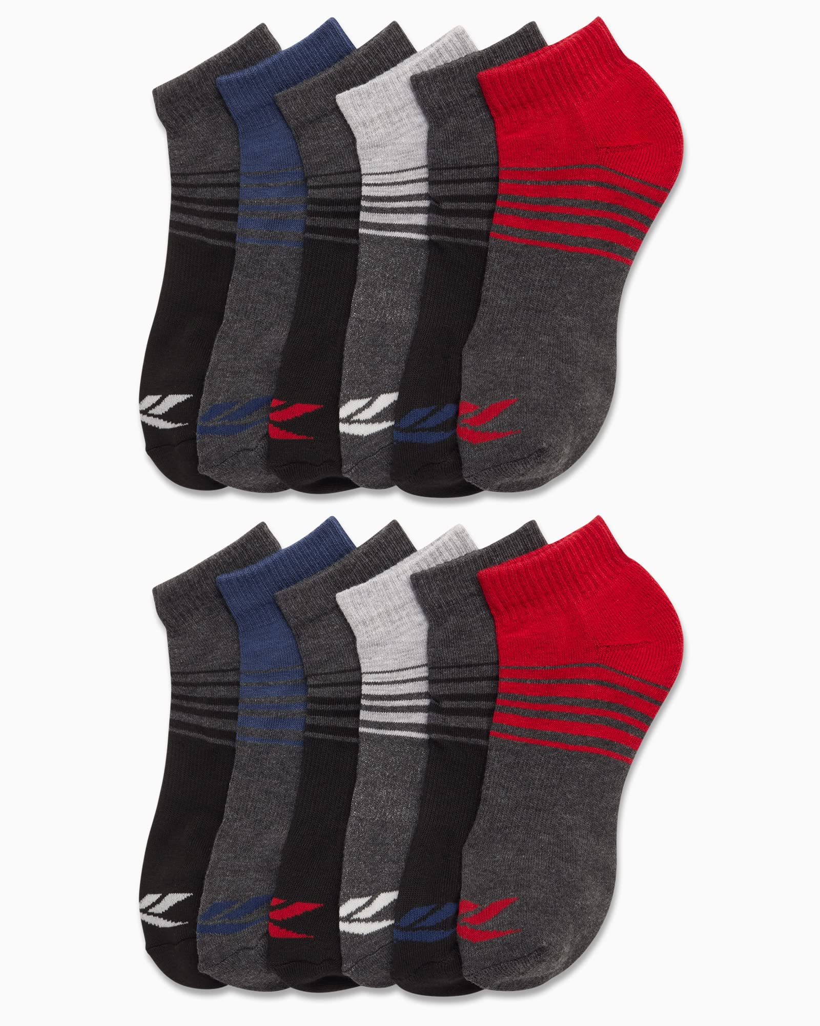 Reebok Boy's Cushioned Comfort Quarter Basic Socks With Reinforced Heel And Toe (12 Pack) | Tessuto traspirante e traspirante con cucitura rinforzata sulle dita, costruito per un uso attivo tutto il giorno
