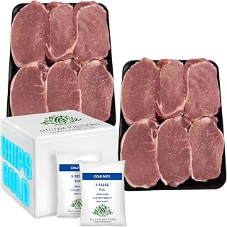 Salutem Vita Boneless Pork Loin Chops, Center-Cut Lean & Tender, 3.1 lbs Pack of 2 - Fresh USA Sourced All-Natural