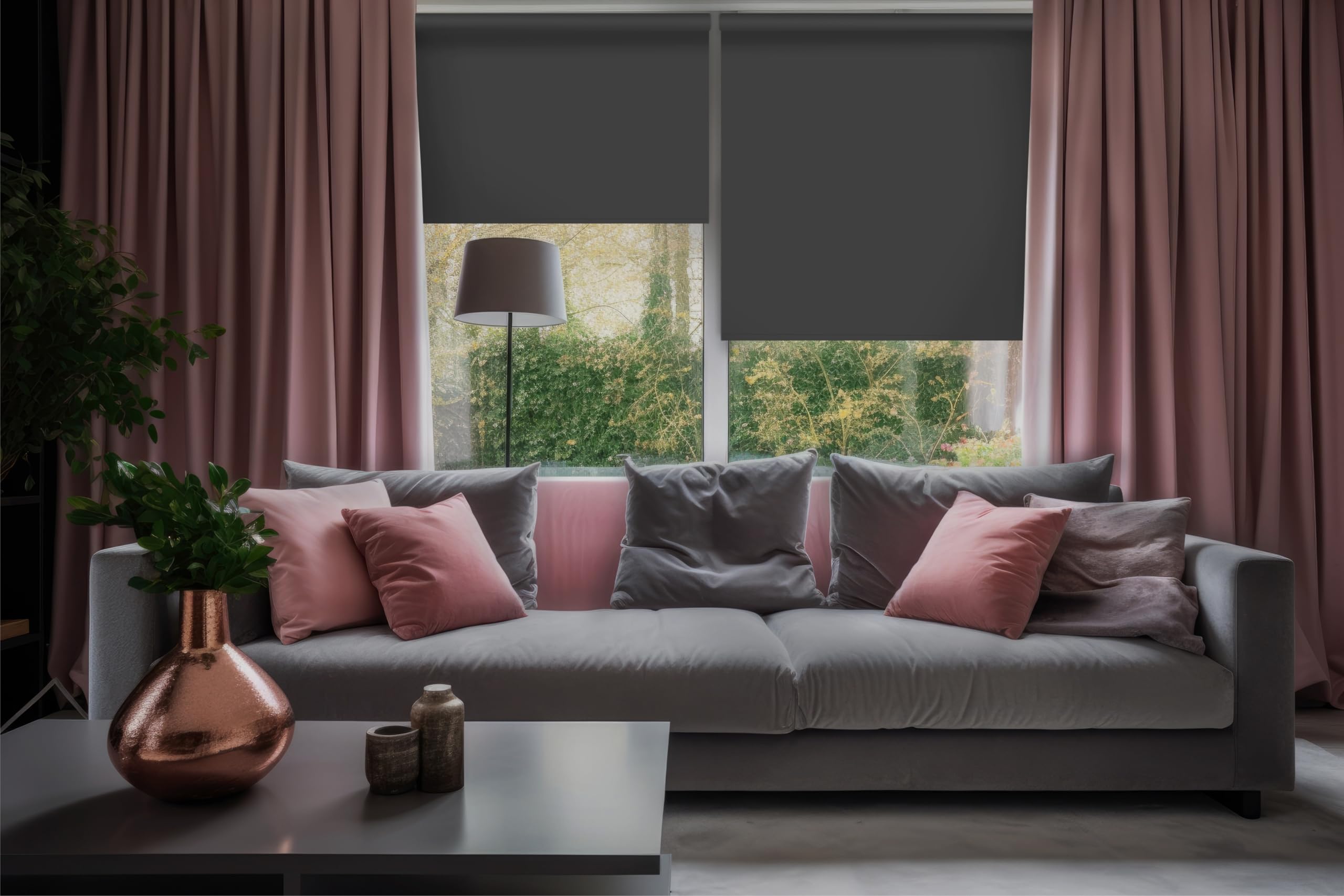 Store occultant Thermique Klemmfix sans perçage - 85 x 150 cm Gris mélangé - Store de fenêtre, Store à tirage latéral, Protection Solaire, Brise-Vue, Anti-Éblouissement
