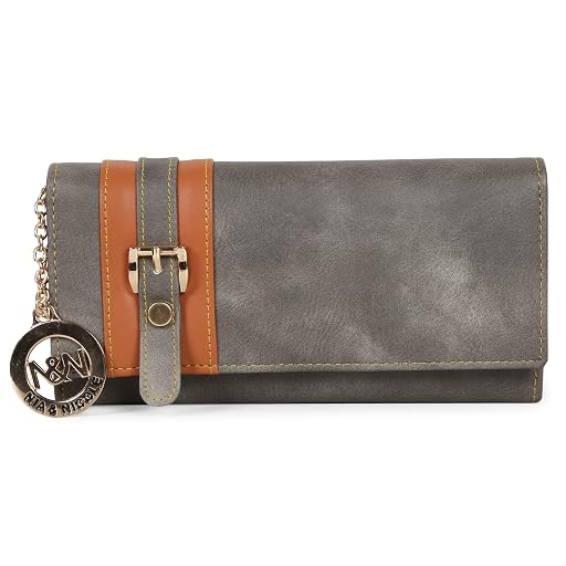 Nia & Nicole Grey and Tan Wallet