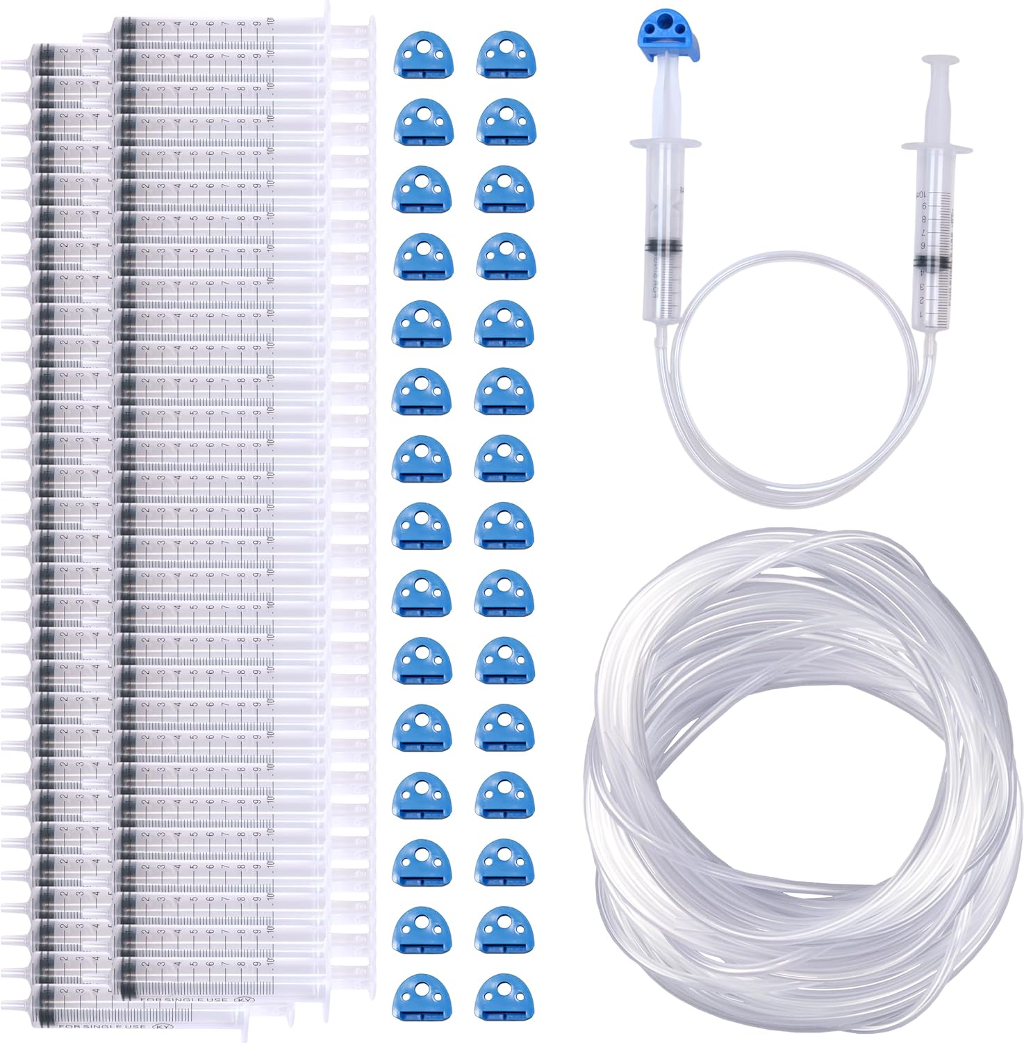 Hydraulic and Pneumatic Bulk Kit, 60-Pack – 60 Plastic Syringes and Vinyl Tubing for Hydraulic and Pneumatic STEM Projects