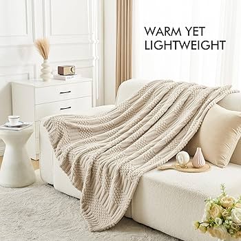 Quality Beddings Beige Single Cotton Throw 127cm X 153cm