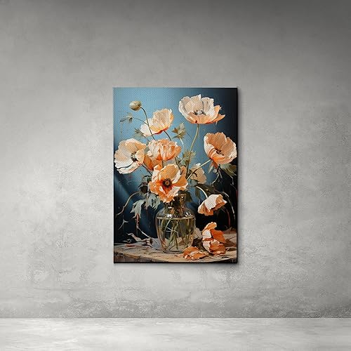 Miniatura 2 de Delicate Botanical Print, Iceland Poppies in Vase, Floral Oil Painting Print for Nature Wall Art, Wall Art, Art Print