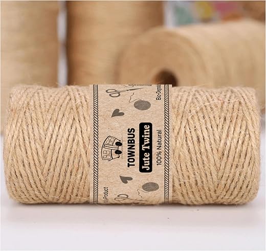 50 Meters of 3 ply Raw Natural Jute Cord | Twine for Arts and Crafts, Packaging Rope, String for Gifts, DIY Crafts, Decoration, Bundling, Gardening.