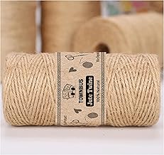 TOWNBUS - 50 Meters of 3 ply Raw Natural Jute Cord | Twine for Arts and Crafts, Packaging Rope, String for Gifts, DIY Crafts, Decoration, Bundling, Gardening., Brown