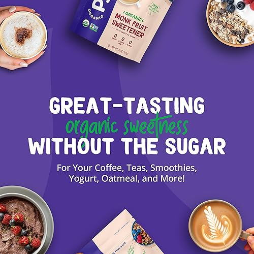 Miniatura 5 de Pyure Organic Monk Fruit Sweetener White Sugar Substitute for Baking, Coffee & Tea Zero Carb, Zero Calorie, Keto, Plant-Based, Non-GMO
