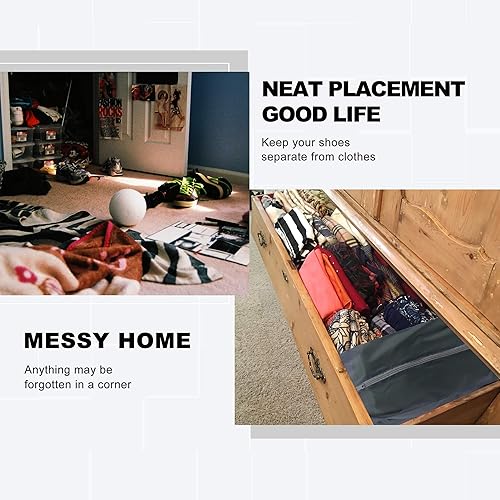 Vista 6 de BeeGreen Paquete de 6 bolsas de zapatos organizadoras de zapatos para viajes con cierre de cremallera, organizador de almacenamiento de zapatos