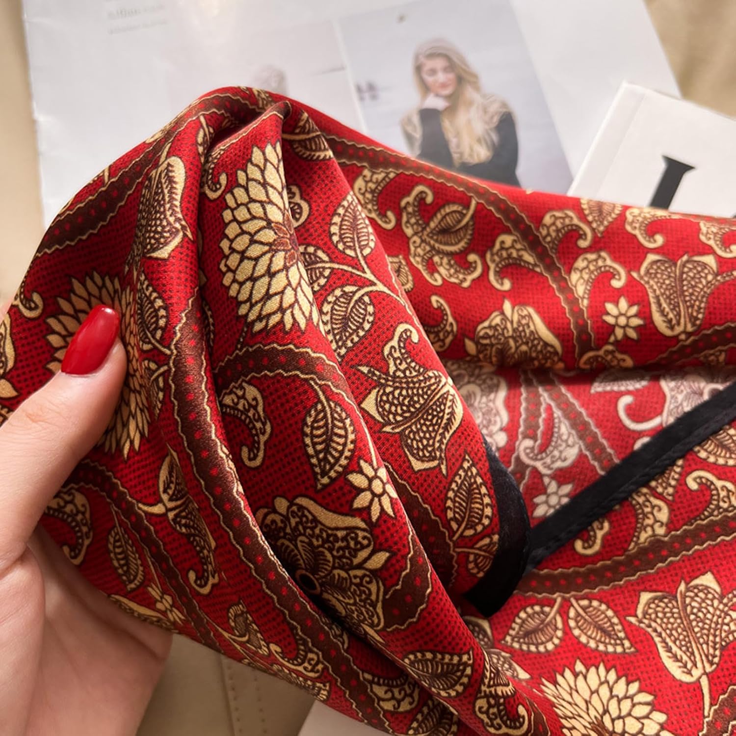 Aufeel 100% Mulberry Silk Neck Scarf for Women, 21 x 21 inch image 4