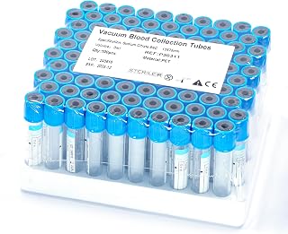 Vacutainer Blood Collection Tubes Lab Vacuum Blood Collecting Tube for Pet Animals Veterinary Lab Supplies 100 Pcs Wrap Packaging (PT Tube, 3ml)