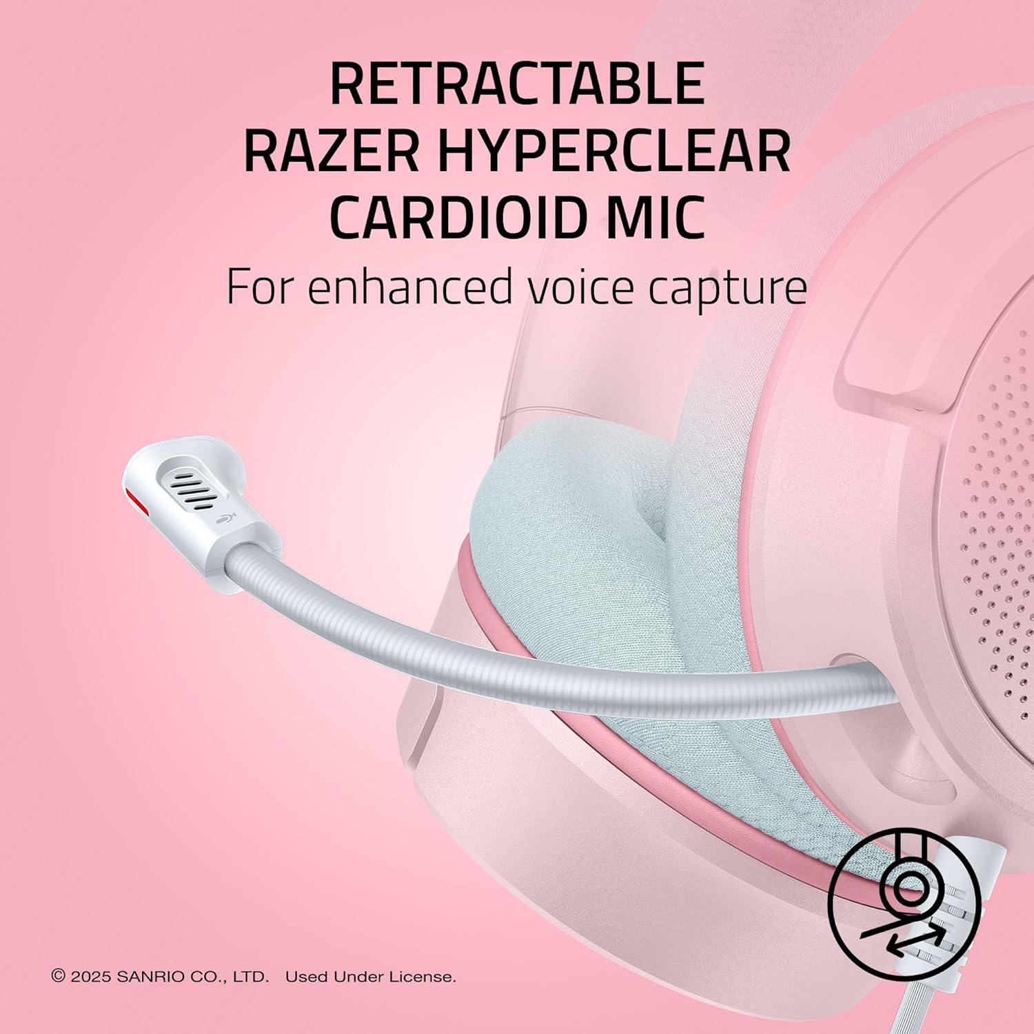 Razer Kraken V4 X Wired Gaming Headset: 40 mm Drivers - Cardioid Mic - Memory Foam Cushions - Chroma RGB Lighting - Type C & Type A Cable - for PC, Mac, PS5, Nintendo Switch 2 - My Melody Edition