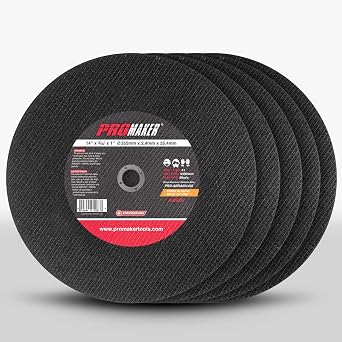 PROMAKER 5 Pack، 14 inch Cut Off Wheel، Chop Saw Blades 14 inch Metal، 14 Metal Cutting Blade for Metal، Chop Saw Wheel، 14 in x 3/32 in x 1 in