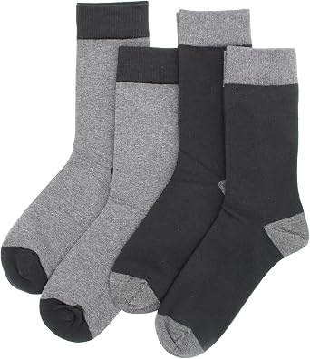 GLCMXMART Mens Grey Dress Socks Size 10-13, Cotton Crew Calf Sock