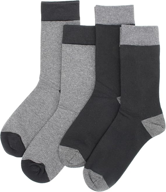 GLCMXMART Mens Grey Dress Socks Size 10-13, Cotton Crew Calf Sock