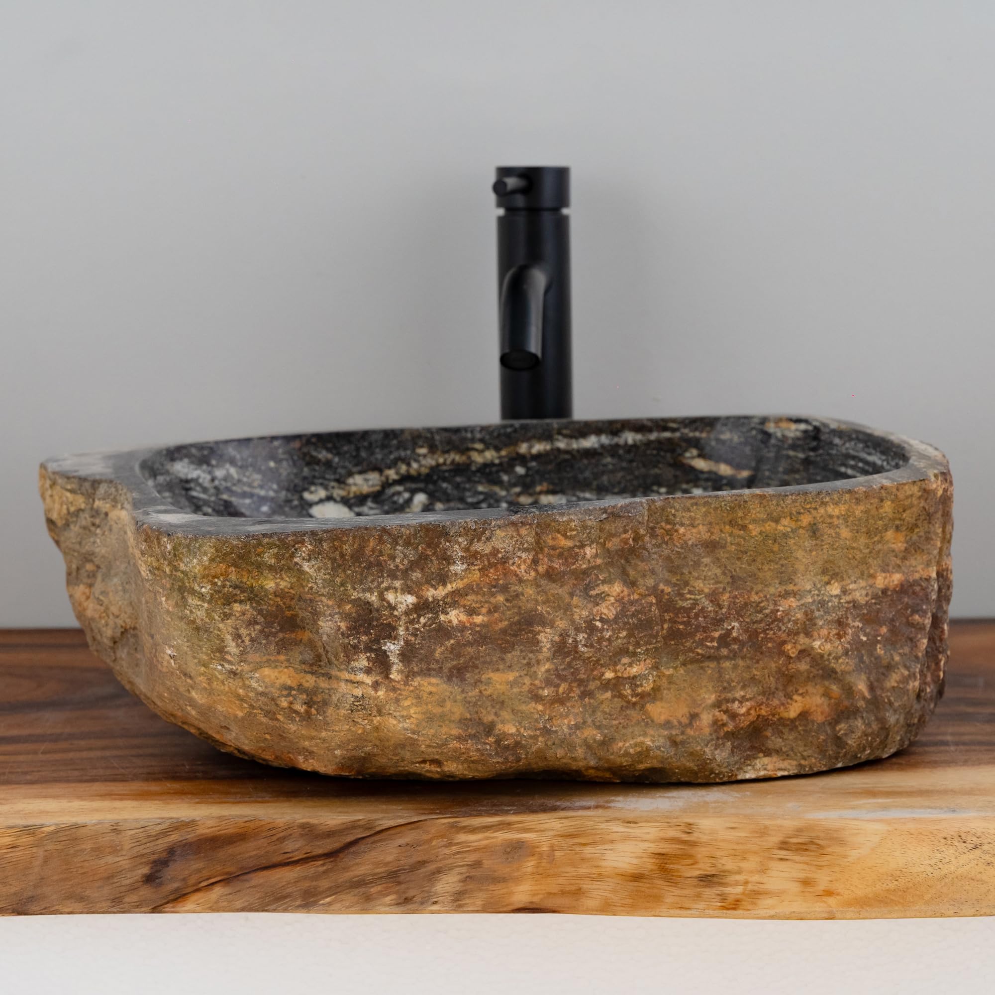 MIDUSO 100% Handcrafted Oval River Stone Vessel Sink; Real Stone Sink; Unique Vessel Sink; Above MIDUSO 100% Handcrafted Oval River Stone Vessel Sink; Real Stone Sink; Unique Vessel Sink; Above