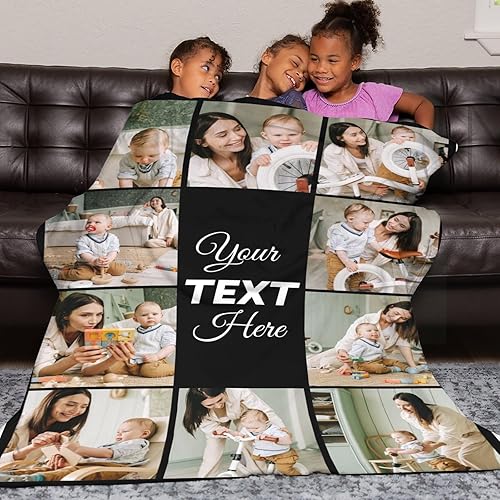 Miniatura 4 de PerStudio Manta de fotos personalizada para mamá y papá, mantas para familiares y amigos, regalos personalizados de Navidad y cumpleaños, fabricada