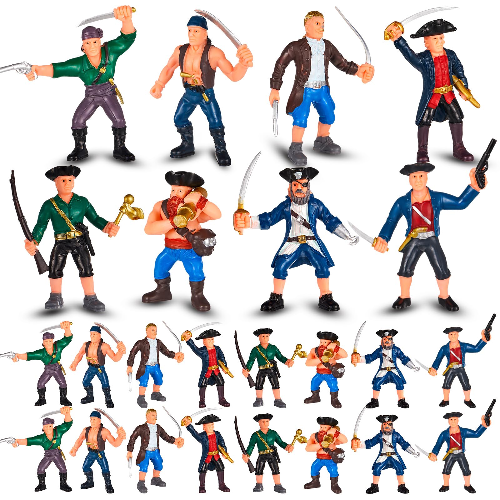 Amazon.co.jp: Rotatingpals 24ピース 海賊アクションフィギュア