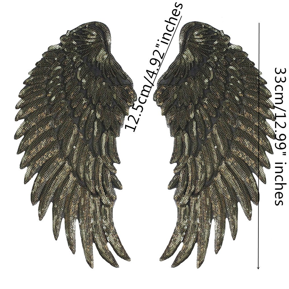 Parche bordado de alas de ángel con lentejuelas rojas, color dorado y  plateado, para decoración de tela, 4 pares : Arte y Manualidades -  Amazon.com