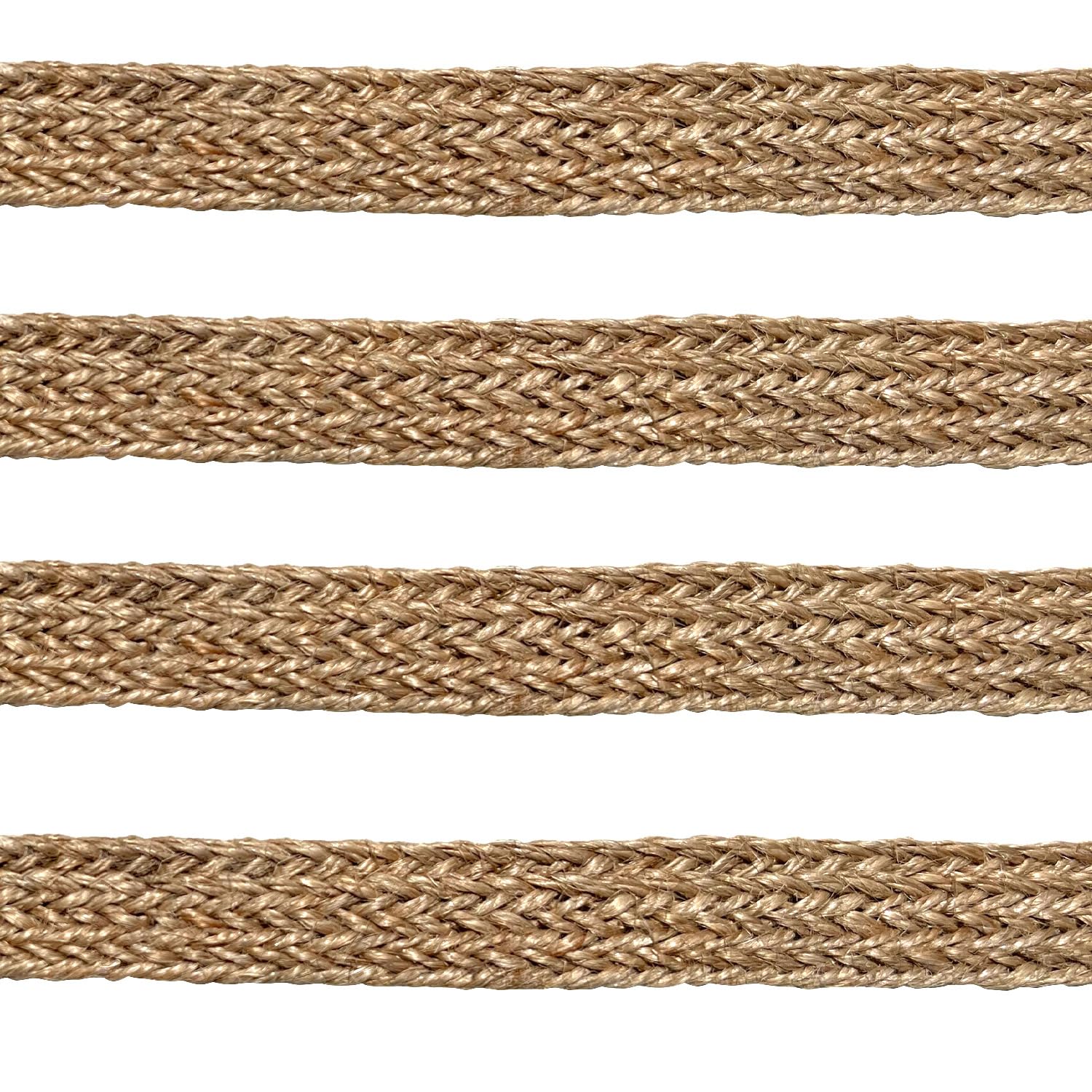 JPOV* Trenza de Yute Multi Mini. Para Asas de Bolsos y Capazos, Manualidades y Decoración. 100% Yute. Ancho 1cm. Pieza de 10m – (Natural)