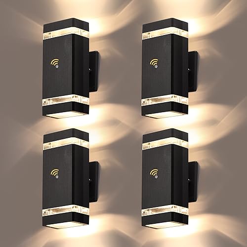 Miniatura 7 de LMP Iluminación exterior del atardecer al amanecer, aplique de pared con bombillas LED de 5 W, luces exteriores para casa IP65 impermeable, aluminio