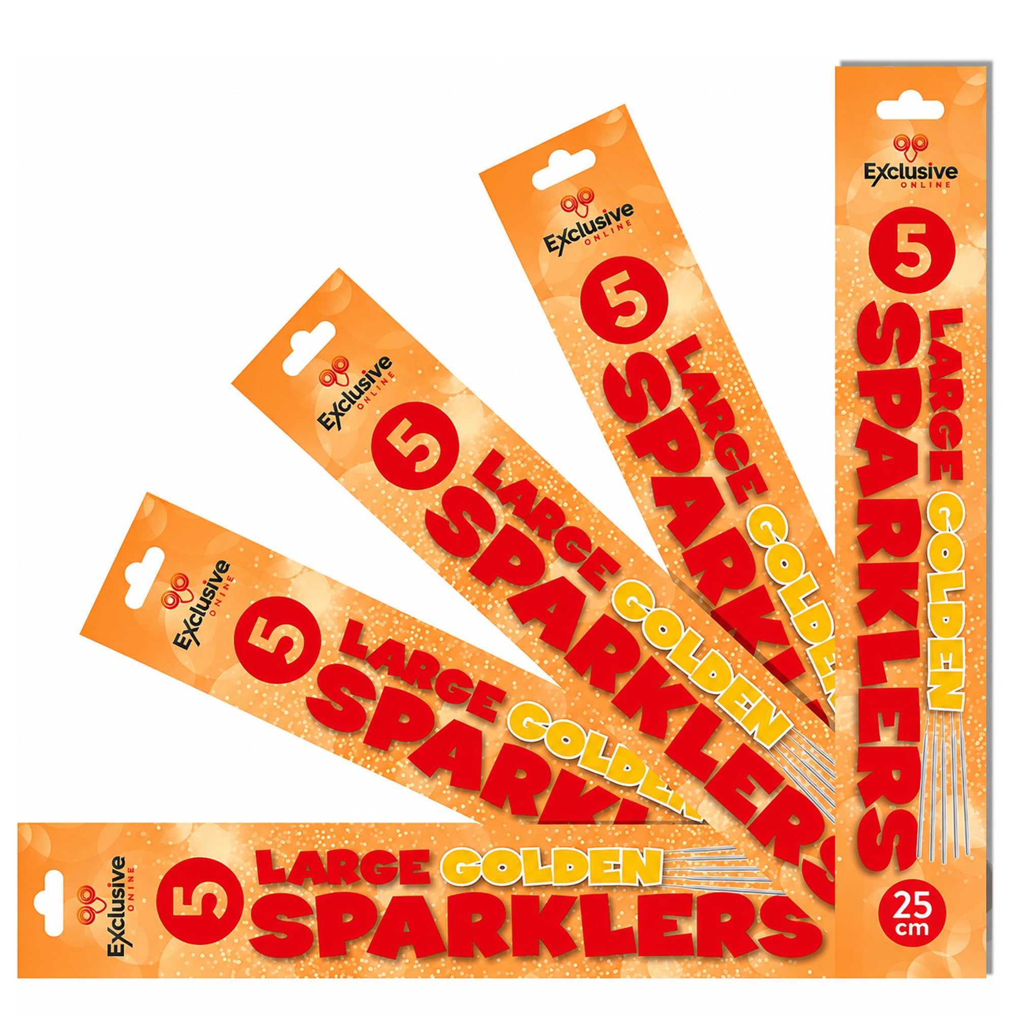 Exclusive Online 5 Pack Large Golden Sparklers 25cm