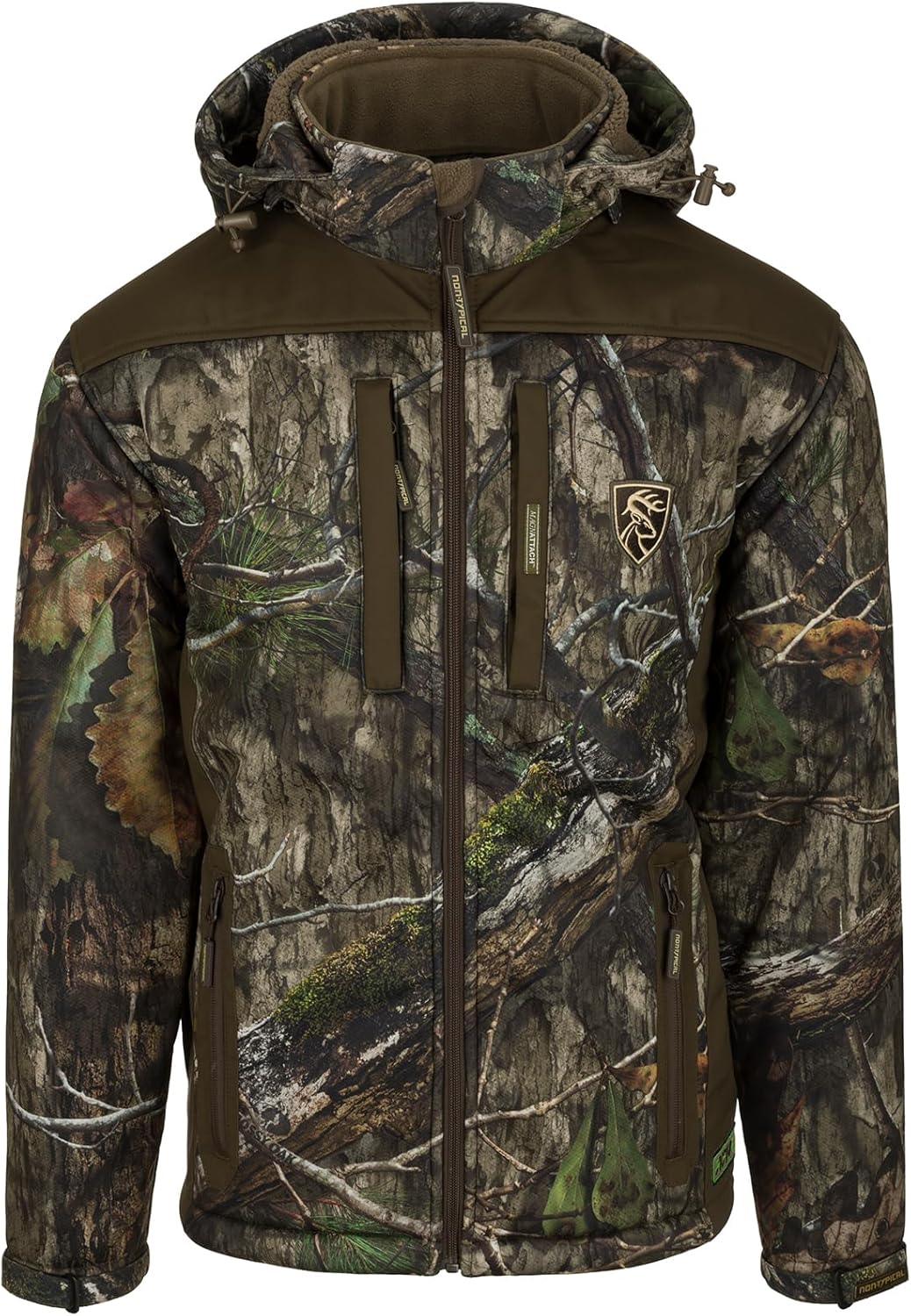 Drake Waterfowl Men's Non-Typical Heavyweight Camo Hunting Jacket, Windproof Quiet Silencer Fleece