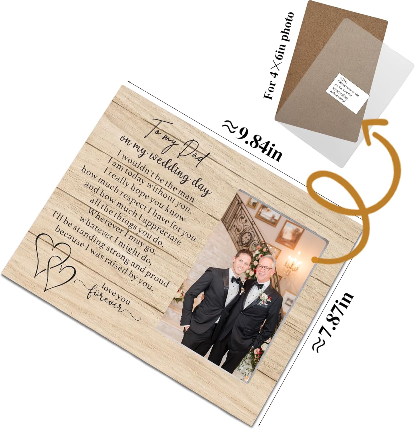 Father of the Bride Gift from Groom - Wedding Picture Frame for Dad - 'I wouldn't Be the Man I Am Today' - Image 4