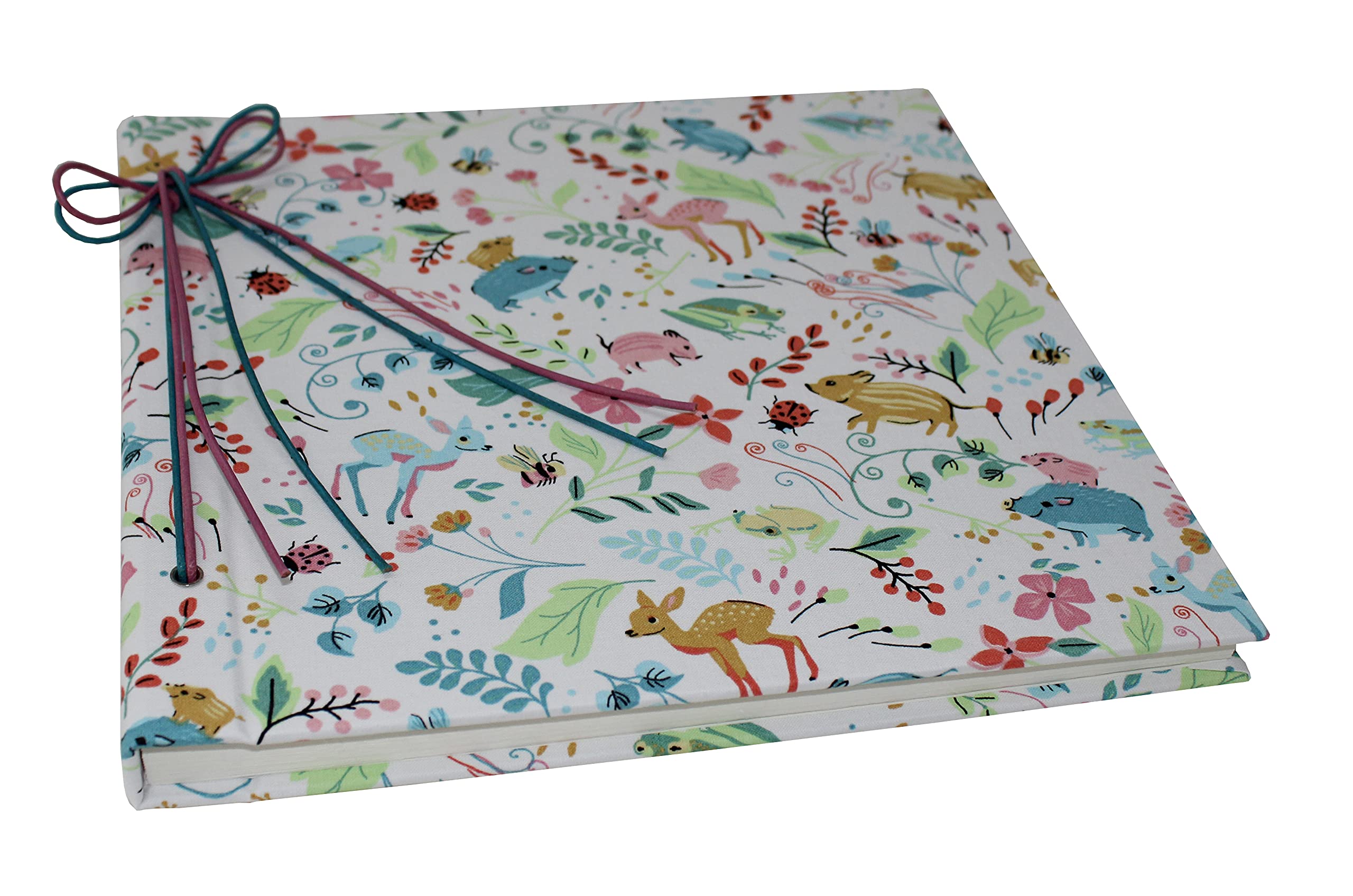 Álbum de fotos infantil Forest con cubierta de tela de algodón y cordón