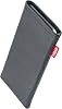 Beat Gray Custom Tailored Sleeve for Nokia E72. Fine Nappa Leather Pouch with Integrated Microfibre Lining for Display Cleaning