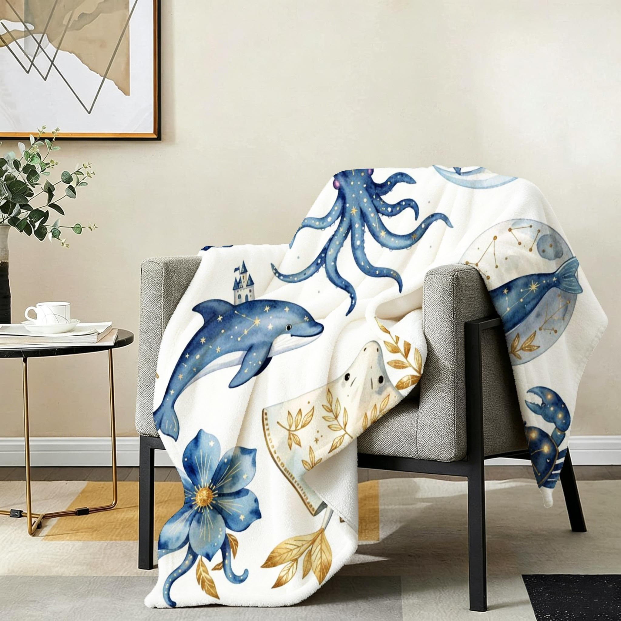 Manta Entretiempo Grande, Cuadro Azul, 220x240 cm, AQ7721