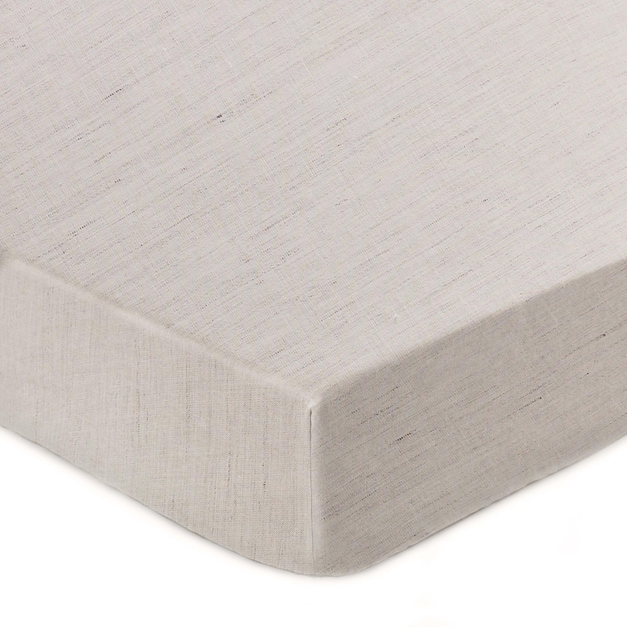 URBANARA Spannbettlaken Toulon 90x200 cm bis 25 cm Steghöhe I 100% europäisches Leinen Made in Portugal Oeko Tex Zertifiziert I Atmungsaktiv & Temperaturregulierend mit Gummizug I Natur-Melange