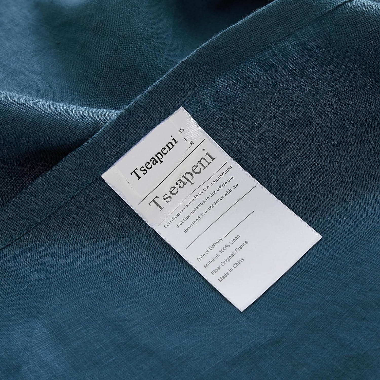 100% Linen Sheets Set Queen Size, Natural Pure Flax 4 Piece Bed Sets, 16" Deep Pocket, Breathable Cooling Bed Soft Durable Bedding, Machine Washable (Peacock Blue,Queen)