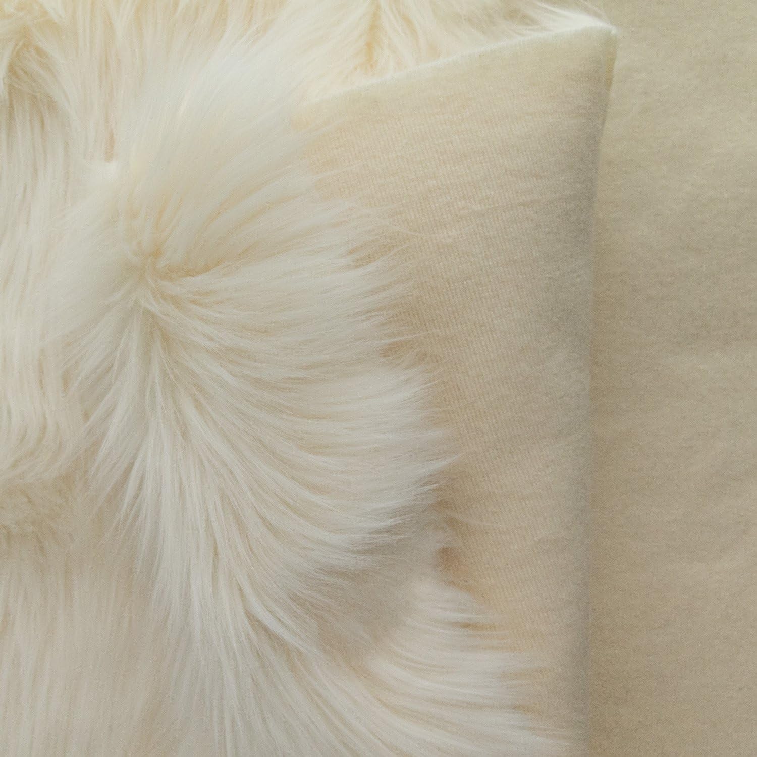 The Fabric Exchange Luxury Shag 60 Inch Fabric by The Yard (F.E. (Ivory)