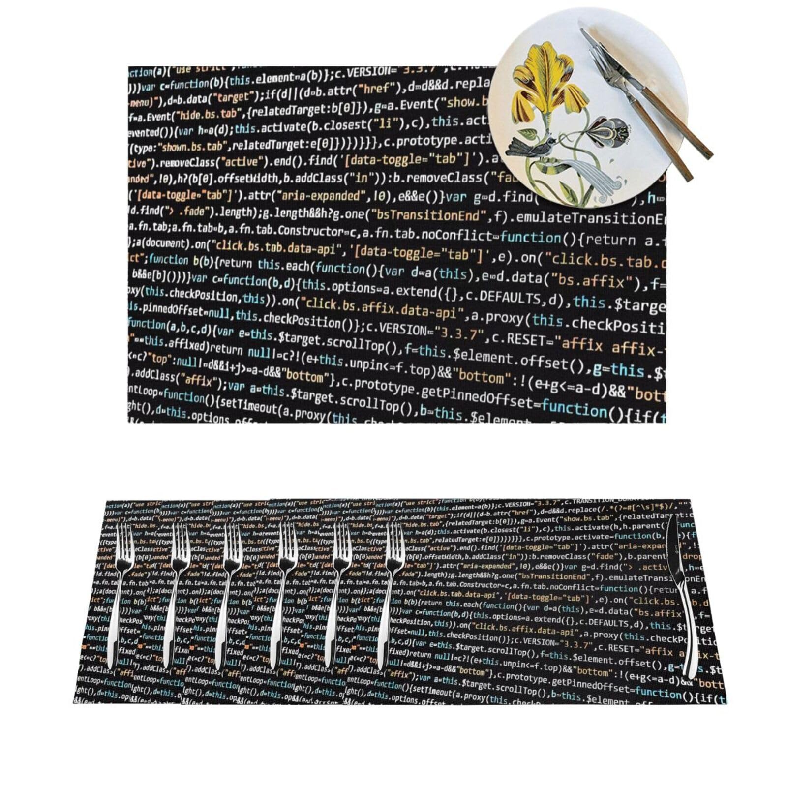 Set de table intérieur extérieur lot de 4 en vinyle lavable pour terrasse