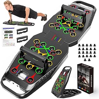 HIFGROD 20-in-1 Liegestützbrett Klappbar, Multifunktionales Push-Up Board für Krafttraining, Push up bar,Tragbares Fitness…