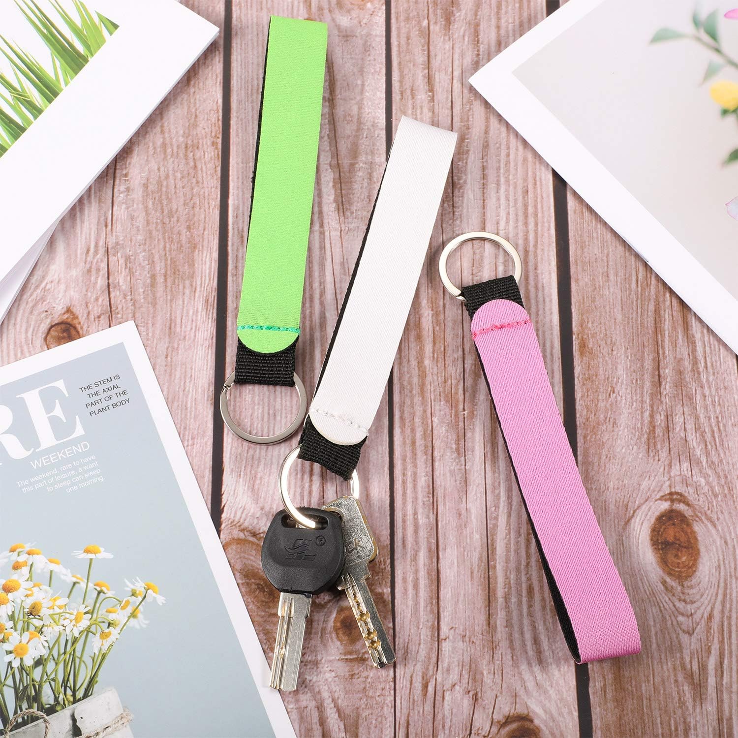 Yaomiao 20 Pieces Neoprene Wristlet Strap Keychain Lanyard Hand Keychain Wrist Phone Lanyards Bulk for Women - Image 3