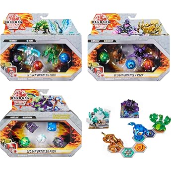 BAKUGAN Geogan Rising Geogan Brawler Pack of 5 2 Geogan and 3 Different Variants