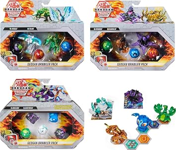 BAKUGAN Geogan Rising - Geogan Brawler Set - Season 3 Pack Geogan Balls with BakuCores and Cards - 6060272 - From the Cartoon - Children's Toy 6 Years and Above - Random Model
