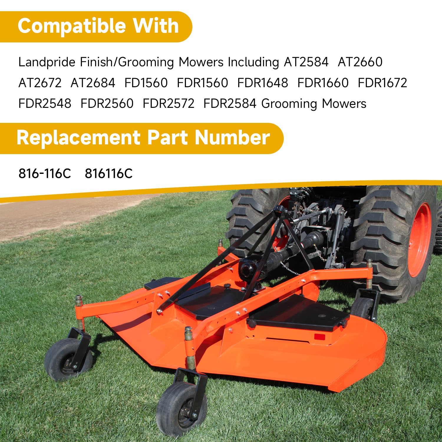 Correa trapezoidal de repuesto compatible con cortacéspedes Landpride AT2672 FDR1560 FDR1672 FDR2572 FD1560 Reemplazo: 816-116C 816116C