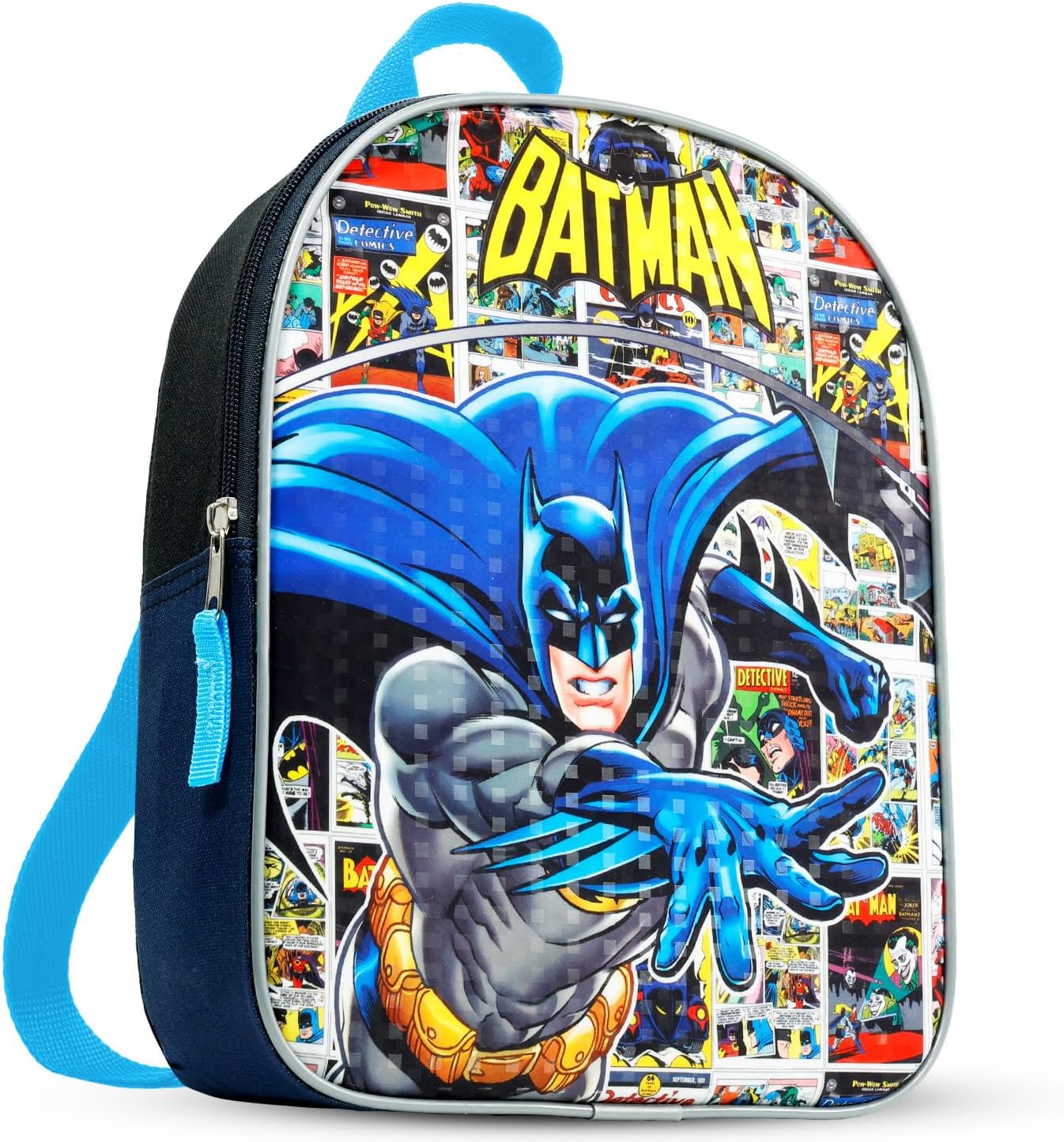 Batman Backpack with Lunch Box Set - Deluxe 11" Batman Preschool Bag and Lunch Bag, Plus More | Caped Crusader Toddler School Supplies