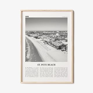 St Pete Beach Print Black and White, St Pete Beach Wall Art, St Pete Beach Poster, St Pete Beach Photo, St Pete Beach Wall Décor, Florida