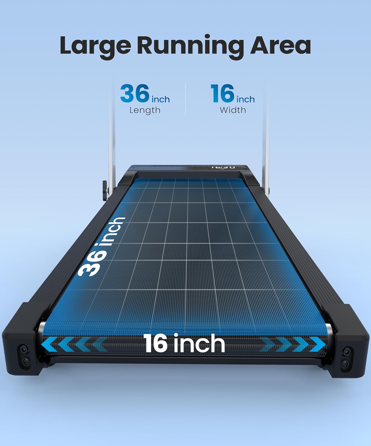 WELLFIT 10% Incline Walking Pad with Handle Bar, Foldable Treadmills for Home and Office, Under Desk Treadmill 320lbs Capacity, 3.0HP Voice Control, Portable Compact for Condo Space Saver Easy to Move - Image 5