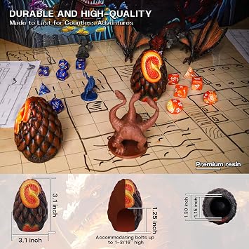 CZYY Dragon Egg Dice Jail Set, 2 Resin Dice Cages for Tabletop RPGs
