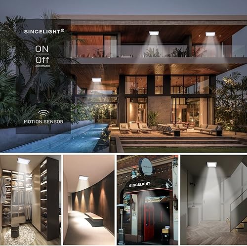 Miniatura 5 de SINCELIGHT PIR - Lámpara LED de techo con sensor de movimiento, forma de panel ultrafino de 18 W, encendidoapagado automático desde el atardecer
