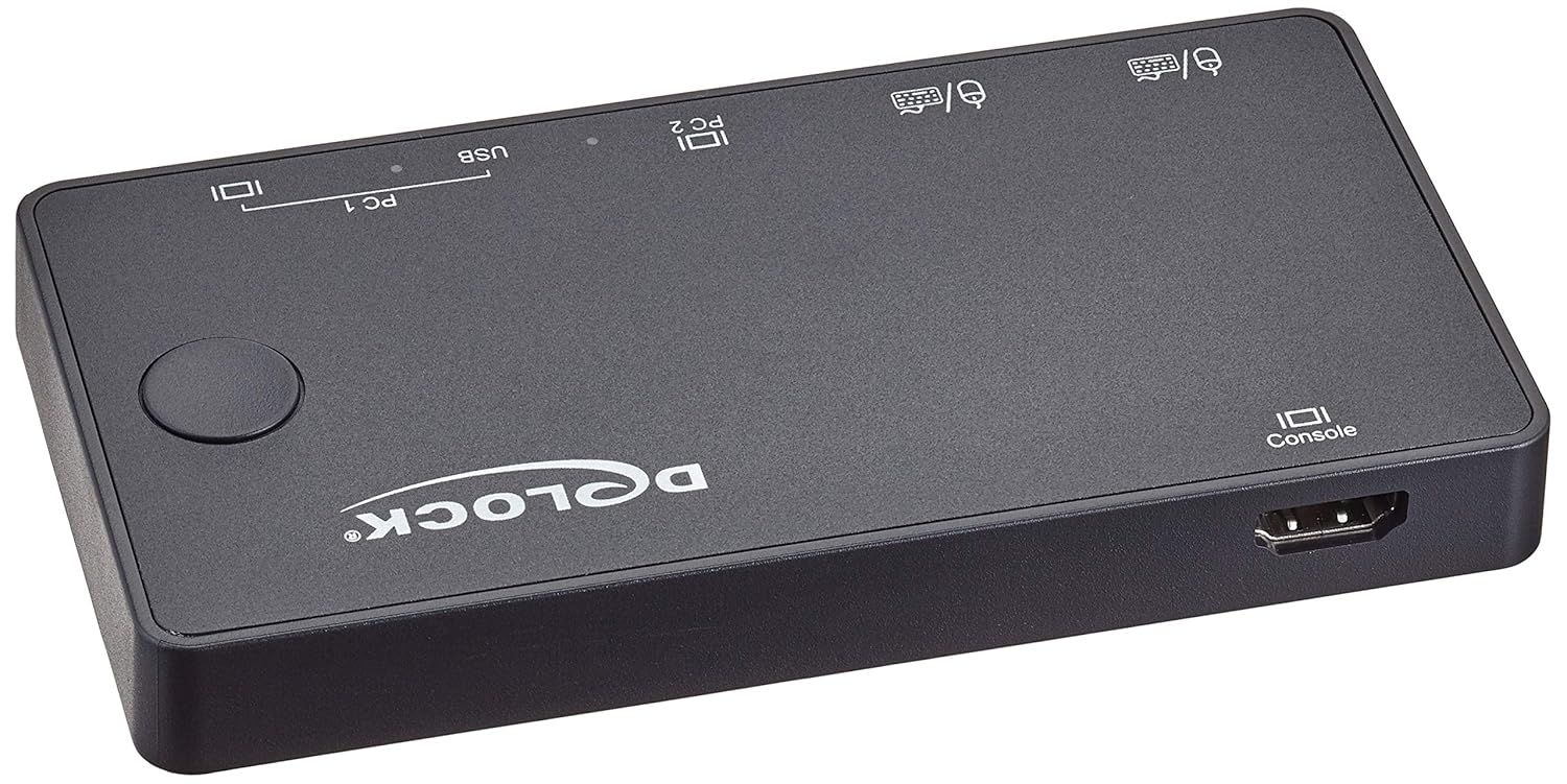 Bag view of Delock KVM Switch showing console HDMI port