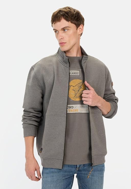 camel active Men's Cotton Blend Sweat Jacket
