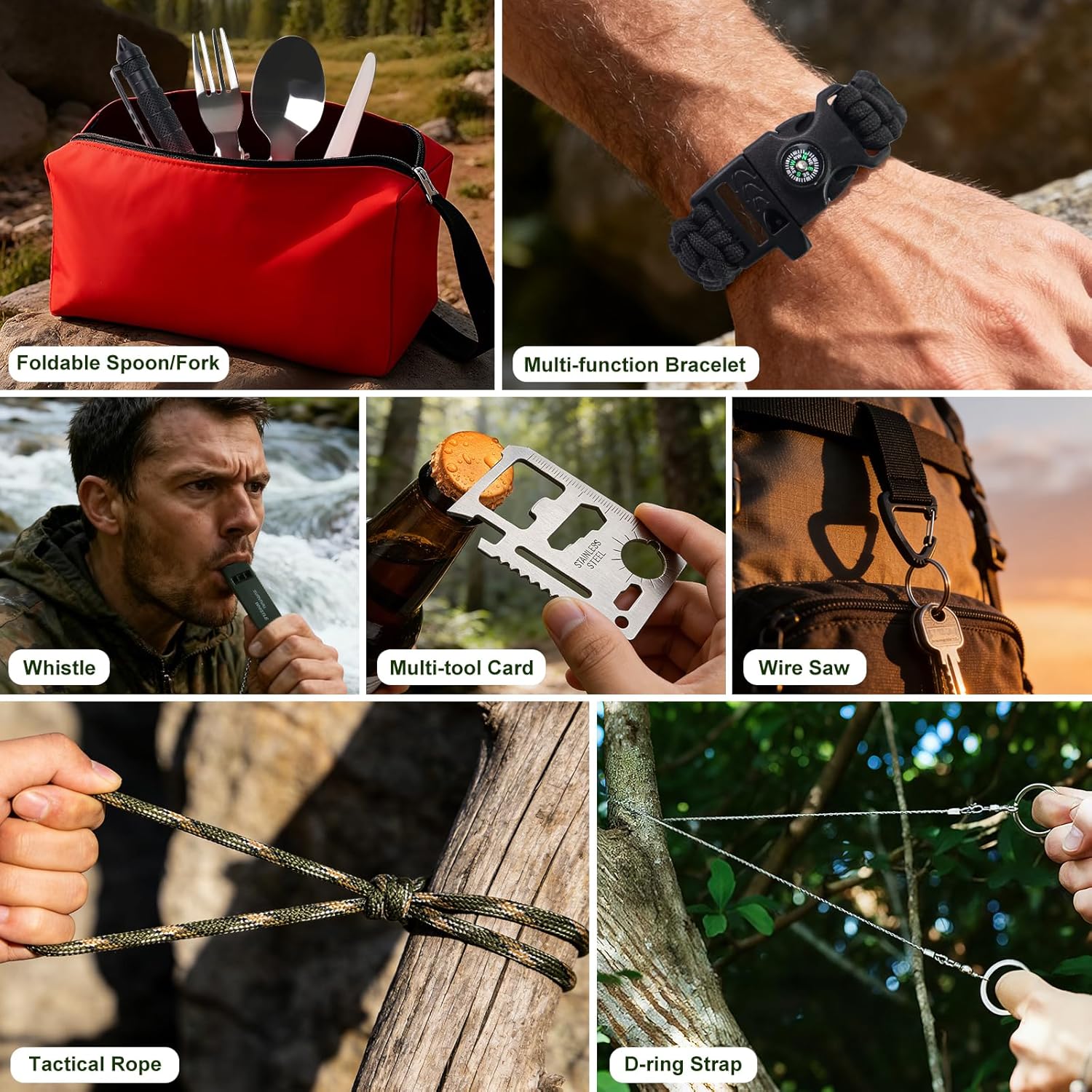 Survival Kit Advent Calendar for Men,24 Day Christmas Countdown Calendar Emergency Survival Gears Gift for Adults, 2025 Xmas Gifts for Outdoor Enthusiasts, Camping, Fishing, Hunting, Hiking - Image 2