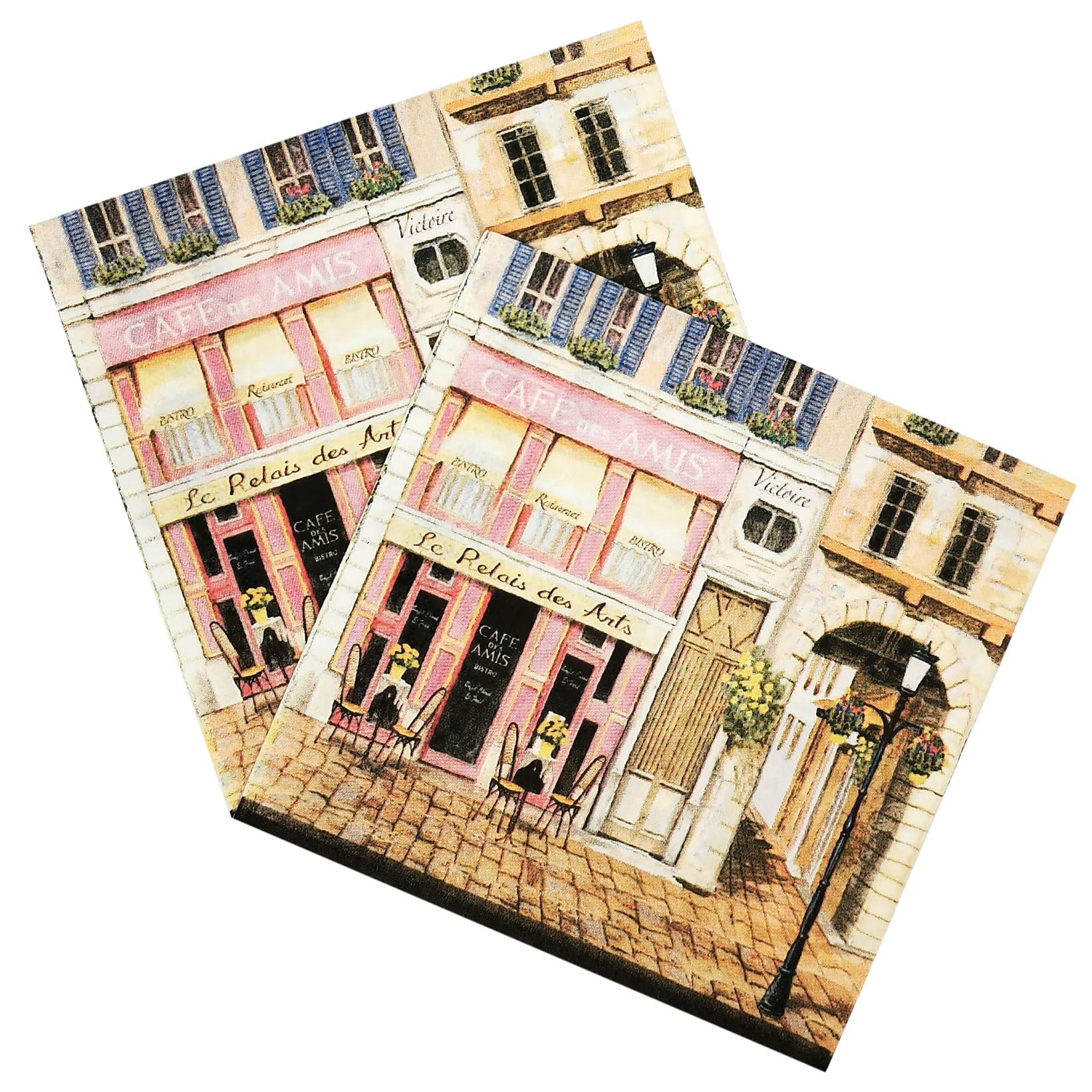 50 Stück Vintage-Servietten Für Buchclubs – Bibliothekskarten-Design, 2-lagig, 33x33 Cm