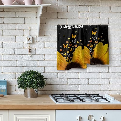 Vista 472 de Giwawa Juego de 2 toallas de mano de hojas marrones, toallas de baño bohemias suaves y delgadas, altamente absorbentes, decorativas, para cocina