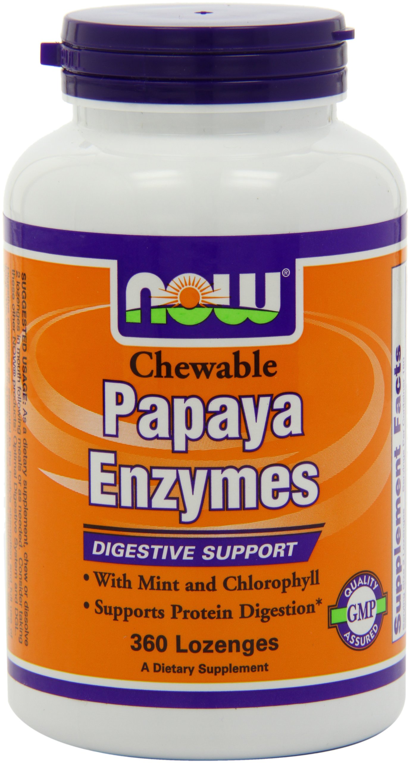 NOW Foods Enzima Papaya, Chewable - 360 lozenges