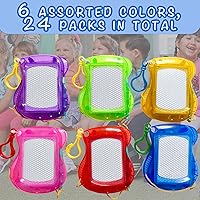 Vista 3 de Paquete de 24 mini tableros de dibujo magnéticos con llavero para mochila, juguetes de bocetos borrables al por mayor para niños, aula, regalos